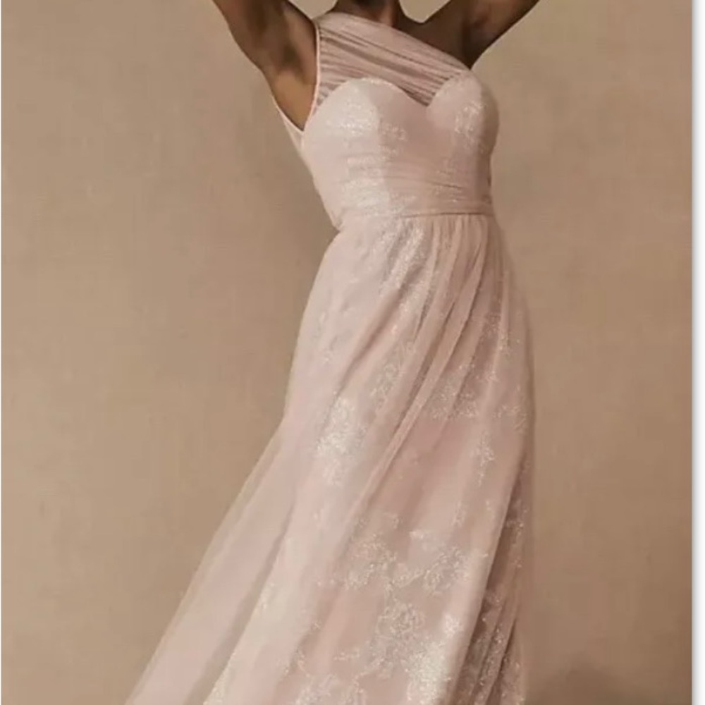 Anthropologie BHLDN Hayley Paige Phoebe Dress Dusty Rose Sz 10 Ethereal New Flow